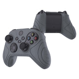 PlayVital Samurai Edition Gray Anti-slip Controller Grip Silicone Skin, Ergonomic Soft Rubber Protective Case Cover for Xbox Series S/X Controller with Black Thumb Stick Caps - WAX3006