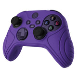 PlayVital Samurai Edition Purple Anti-slip Controller Grip Silicone Skin, Ergonomic Soft Rubber Protective Case Cover for Xbox Series S/X Controller with Black Thumb Stick Caps - WAX3007