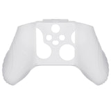 PlayVital Samurai Edition Clear White Anti-slip Controller Grip Silicone Skin, Ergonomic Soft Rubber Protective Case Cover for Xbox Series S/X Controller with Clear White Thumb Stick Caps - WAX3012