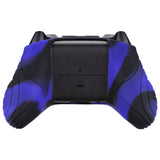 eXtremeRate Samurai Blue & Black Anti-slip Controller Grip Silicone Skin, Ergonomic Soft Rubber Protective Case Cover for Xbox Series S/X Controller with Black Thumb Stick Caps - WAX3017