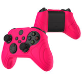 PlayVital Samurai Edition Bright Pink Anti-slip Controller Grip Silicone Skin, Ergonomic Soft Rubber Protective Case Cover for Xbox Series S/X Controller with Black Thumb Stick Caps - WAX3019