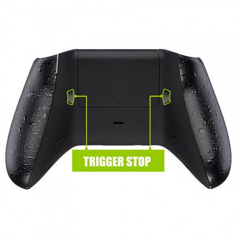 eXtremeRate FlashShot Trigger Stop Bottom Shell Kit for Xbox One S & One X Controller, Redesigned Back Shell & Textured Black Handle Grips & Dual Trigger Locks for Xbox One S X Controller Model 1708 - X1GZ001