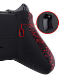 eXtremeRate Textured Red FlashShot Trigger Stop Bottom Shell Kit for Xbox One S & One X Controller, Redesigned Back Shell & Handle Grips & Dual Trigger Locks for Xbox One S X Controller Model 1708 - X1GZ005
