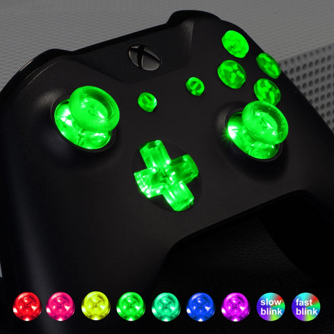 eXtremeRate Multi-Colors Luminated D-pad Thumbsticks Start Back ABXY Action Buttons (DTF) LED Kit for Xbox One Standard, Xbox One S X Controller 7 Colors 9 Modes Button Control - X1LED01