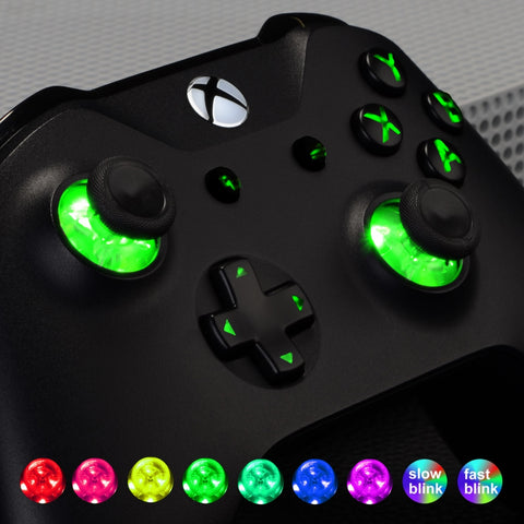eXtremeRate Multi-Colors Luminated D-pad Thumbsticks Start Back ABXY Buttons (DTF) LED Kit for Xbox One Standard, Xbox One S X Controller 7 Colors 9 Modes Button Control with Classical Symbols Buttons - X1LED02