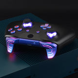 eXtremeRate Chameleon Purple Blue Multi-Colors Luminated Dpad Thumbsticks Start Back ABXY Action Buttons, Classical Symbols Buttons DTFS (DTF 2.0) LED Kit for Xbox One S/X Controller - Controller NOT Included - X1LED05