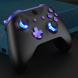 eXtremeRate Chameleon Purple Blue Multi-Colors Luminated Dpad Thumbsticks Start Back ABXY Action Buttons, Classical Symbols Buttons DTFS (DTF 2.0) LED Kit for Xbox One S/X Controller - Controller NOT Included - X1LED05