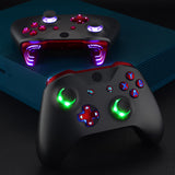 eXtremeRate Scarlet Red Multi-Colors Luminated Dpad Thumbsticks Start Back ABXY Action Buttons, Classical Symbols Buttons DTFS (DTF 2.0) LED Kit for Xbox One S/X Controller - Controller NOT Included - X1LED06