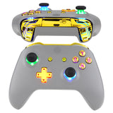 eXtremeRate Chrome Gold Multi-Colors Luminated Dpad Thumbsticks Start Back ABXY Action Buttons, Classical Symbols Buttons DTFS (DTF 2.0) LED Kit for Xbox One S/X Controller - Controller NOT Included - X1LED08