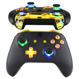 eXtremeRate Chrome Gold Multi-Colors Luminated Dpad Thumbsticks Start Back ABXY Action Buttons, Classical Symbols Buttons DTFS (DTF 2.0) LED Kit for Xbox One S/X Controller - Controller NOT Included - X1LED08