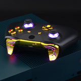 eXtremeRate Chrome Gold Multi-Colors Luminated Dpad Thumbsticks Start Back ABXY Action Buttons, Classical Symbols Buttons DTFS (DTF 2.0) LED Kit for Xbox One S/X Controller - Controller NOT Included - X1LED08