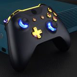 eXtremeRate Chrome Gold Multi-Colors Luminated Dpad Thumbsticks Start Back ABXY Action Buttons, Classical Symbols Buttons DTFS (DTF 2.0) LED Kit for Xbox One S/X Controller - Controller NOT Included - X1LED08