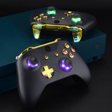 eXtremeRate Chrome Gold Multi-Colors Luminated Dpad Thumbsticks Start Back ABXY Action Buttons, Classical Symbols Buttons DTFS (DTF 2.0) LED Kit for Xbox One S/X Controller - Controller NOT Included - X1LED08