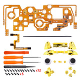 eXtremeRate Chrome Gold Multi-Colors Luminated Dpad Thumbsticks Start Back ABXY Action Buttons, Classical Symbols Buttons DTFS (DTF 2.0) LED Kit for Xbox One S/X Controller - Controller NOT Included - X1LED08