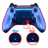 eXtremeRate Lofty Remappable Remap & Trigger Stop Kit, Redesigned Back Shell & Side Rails & Back Buttons & Trigger Lock for Xbox One S X Controller 1708 - Chameleon Purple Blue - X1RM005