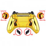 eXtremeRate Chrome Gold Lofty Remappable Remap & Trigger Stop Kit, Redesigned Back Shell & Side Rails & Back Buttons & Trigger Lock for Xbox One Wireless Controller 1708 - X1RM006