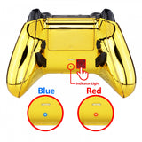 eXtremeRate Chrome Gold Lofty Remappable Remap & Trigger Stop Kit, Redesigned Back Shell & Side Rails & Back Buttons & Trigger Lock for Xbox One Wireless Controller 1708 - X1RM006