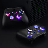 eXtremeRate Multi-Colors Luminated Dpad Thumbsticks Start Back Sync ABXY Buttons for Xbox Series X / S Controller, Chameleon Purple Blue Buttons DTF LED Kit for Xbox Core Controller - X3LED04