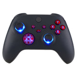 eXtremeRate Multi-Colors Luminated Dpad Thumbsticks Start Back Sync ABXY Buttons for Xbox Series X / S Controller, Scarlet Red Buttons DTF LED Kit for Xbox Core Controller - X3LED05