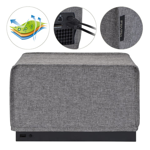 PlayVital Gray Nylon Horizontal Dust Cover for Xbox Series X Console, Soft Neat Lining Dust Guard, Anti Scratch Waterproof Cover Sleeve for Xbox Series X Console - X3PJ020