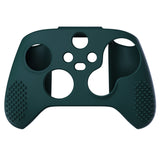 PlayVital Racing Green 3D Studded Edition Anti-slip Silicone Cover Skin for Xbox Series X Controller, Soft Rubber Case Protector for Xbox Series S Controller with 6 Black Thumb Grip Caps - SDX3004