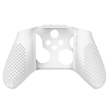 PlayVital White 3D Studded Edition Anti-slip Silicone Cover Skin for Xbox Series X Controller, Soft Rubber Case Protector for Xbox Series S Controller with 6 White Thumb Grip Caps - SDX3002