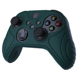 PlayVital Samurai Edition Racing Green Anti-slip Controller Grip Silicone Skin, Ergonomic Soft Rubber Protective Case Cover for Xbox Series S/X Controller with Black Thumb Stick Caps - WAX3004