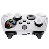 PlayVital Guardian Edition White Ergonomic Soft Anti-slip Controller Silicone Case Cover, Rubber Protector Skins with White Joystick Caps for Xbox Series S and Xbox Series X Controller - HCX3002