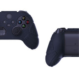 PlayVital Guardian Edition Midnight Blue Ergonomic Soft Anti-slip Controller Silicone Case Cover, Rubber Protector Skins with Black Joystick Caps for Xbox Series S and Xbox Series X Controller - HCX3003