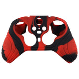 PlayVital Samurai Edition Anti Slip Silicone Case Cover for Xbox Elite Wireless Controller Series 2, Ergonomic Soft Rubber Skin Protector for Xbox Elite Series 2 with Thumb Grip Caps - Red & Black - XBE2M004