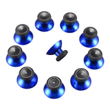 eXtremeRate 10 pcs Rubberized Chrome Thumbsticks Analog Sticks Buttons Replacement Parts for Microsoft Xbox One Xbox One X Xbox One S Controller (Blue) - XBHK0004GC