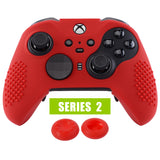 eXtremeRate Red Soft Anti-Slip Silicone Cover Skins, Controller Protective Case for New Xbox One Elite Series 2 (Model 1797 and Core Model 1797) with Thumb Grips Analog Caps -XBOWP0043GC