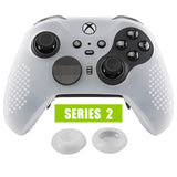 eXtremeRate Semi-Transparent Clear Soft Anti-Slip Silicone Cover Skins, Controller Protective Case for New Xbox One Elite Series 2 (Model 1797 and Core Model 1797) with Thumb Grips Analog Caps -XBOWP0046GC