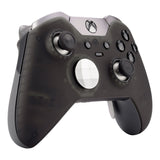 eXtremeRate Soft Touch Clear Black Replacement Faceplate Front Housing Shell with Thumbstick Accent Rings for Xbox One Elite Remote Controller Model 1698 - Controller NOT Included - XOEP017X