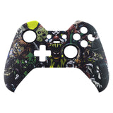 eXtremeRate Scary Party Patterned Faceplate Cover, Soft Touch Front Housing Shell Case, Comfortable Soft Grip Replacement Kit for Xbox One Elite Controller Model 1698 - XOET006M