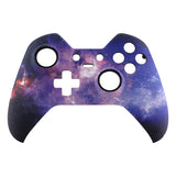 eXtremeRate Nebula Galaxy Patterned Faceplate Cover, Soft Touch Front Housing Shell Case, Comfortable Soft Grip Replacement Kit for Xbox One Elite Controller Model 1698 - XOET017