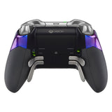 eXtremeRate Chemeleon Purple Blue Rubberized Right Left Side Rails, Replacement Rear Handle Grips, Back Panels Faceplates Kits for Xbox One Elite Controller (Model 1698) - XOJ1127