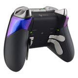 eXtremeRate Chemeleon Purple Blue Rubberized Right Left Side Rails, Replacement Rear Handle Grips, Back Panels Faceplates Kits for Xbox One Elite Controller (Model 1698) - XOJ1127