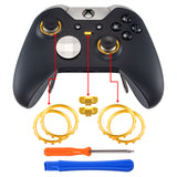 eXtremeRate Custom Matte Chrome Gold Design Button Accent Rings for Xbox One Elite Controller - XOJ130016GC