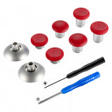 eXtremeRate Red Metal Magnetic Thumbsticks With Screwdrivers For Xbox One Elite PS4 Slim - XOJ2018
