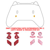 eXtremeRate Scarlet Red Soft Touch Grip Replacement Redesigned Back Buttons HK3 HK4 Trigger lock K1 K2 Paddles for eXtremeRate Xbox One S X Controller LOFTY Remap & Trigger Stop Kit - XOMD0035