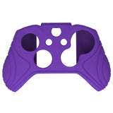 PlayVital Samurai Edition Purple Anti-Slip Controller Grip Silicone Skin for Xbox One X/S Controller, Ergonomic Soft Rubber Protective Case Cover for Xbox One S/X Controller with Black Thumb Stick Caps - XOQ038