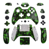 eXtremeRate Green Skull Patterned Full Shell with Buttons Custom Kits for Xbox One Controller - XOS033