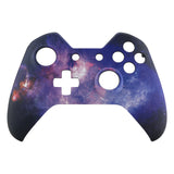 eXtremeRate Nebula Galaxy Patterned Faceplate Cover, Soft Touch Front Housing Shell Case, Comfortable Soft Grip Replacement Kit for Standard Xbox One Controller Model 1537/1697 - XOT054
