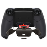 eXtremeRate Black Real Metal Buttons (RMB) Version RISE 2.0 Remap Kit for PS5 Controller with Black Rubberized Grip Back Shell, Upgraded Remappable Back Buttons Attachment for PS5 Controller - XPFJ7005