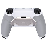 eXtremeRate White Real Metal Buttons (RMB) Version RISE 2.0 Remap Kit for PS5 Controller with White Rubberized Grip Back Shell, Upgraded Remappable Back Buttons Attachment for PS5 Controller - XPFJ7006