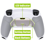 eXtremeRate Silver Real Metal Buttons (RMB) Version RISE 2.0 Remap Kit for PS5 Controller BDM-010/020 - Rubberized Gray - XPFJ7006