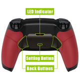 eXtremeRate Black Real Metal Buttons (RMB) Version RISE 2.0 Remap Kit for PS5 Controller BDM-010/020 - Rubberized Red - XPFJ7009