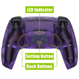 eXtremeRate Clear Atomic Purple Back Paddles Remappable Rise Remap Kit for PS5 Controller, Upgrade Board & Redesigned Back Shell & Back Buttons Attachment for PS5 Controller - Controller NOT Included - XPFM5002G2