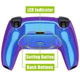 eXtremeRate Chameleon Purple Blue Back Paddles Remappable Rise 2.0 Remap Kit for PS5 Controller BDM-010/020, Upgrade Board & Redesigned Back Shell & Back Buttons Attachment for PS5 Controller - Controller NOT Included - XPFP3001G2
